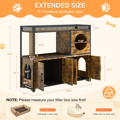 YODOLLA Cat Litter Box Enclosure with Scratching Post