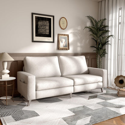 YODOLLA 79 Inch Sofa Couch for Living Room, Cream White
