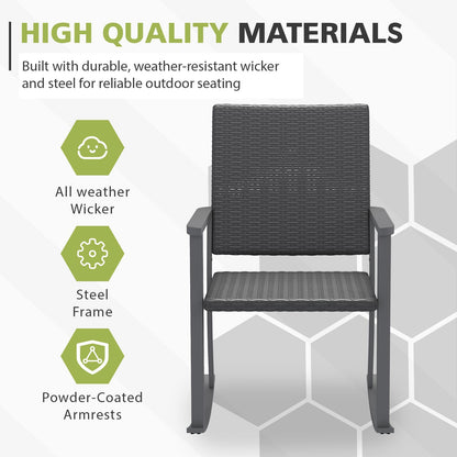 YODOLLA Outdoor Dining Set, Metal Frame Patio 3PCS (2 Chair+Side Table)