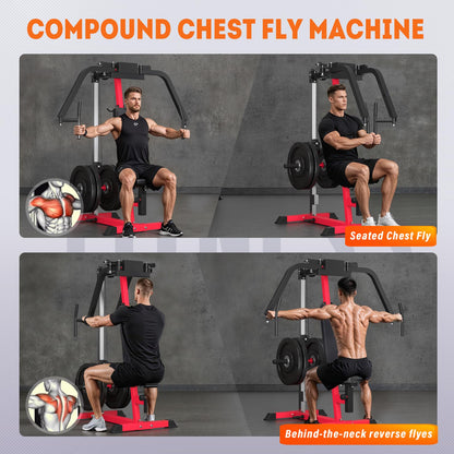 YODOLLA Chest Fly Machine PEC Deck Fly and Reverse Delt Machine 450lbs Adjustable Upper Body Workout Equipment