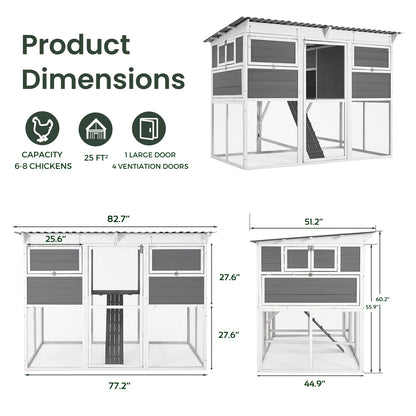 YODOLLA 83'' Extra Large Chicken Coop Wood Chicken House