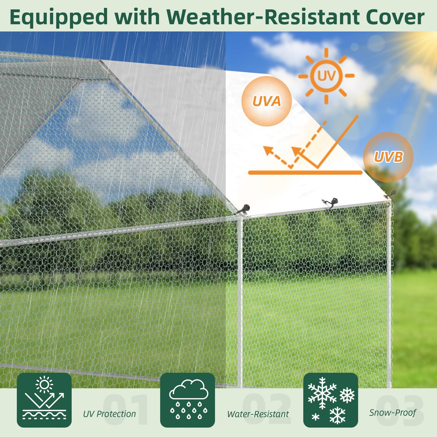 YODOLLA rust-resistant metal chicken coop