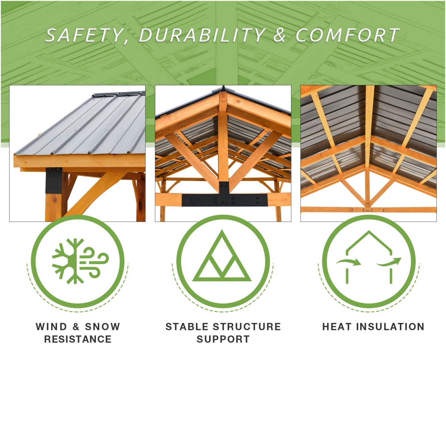 YODOLLA 12x14 Brown Hip Roof Pergola