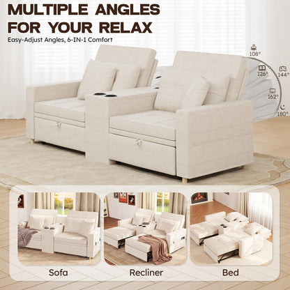 YODOLLA 75" Sleeper Chair, 3 in 1 Convertible Sleeper Sofa Bed