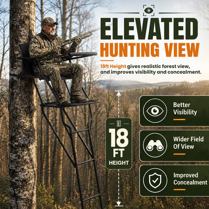 YODOLLA Ladder/Hang-on Tree Stand, Heavy-Duty Portable Steel Hunting Tree Stand