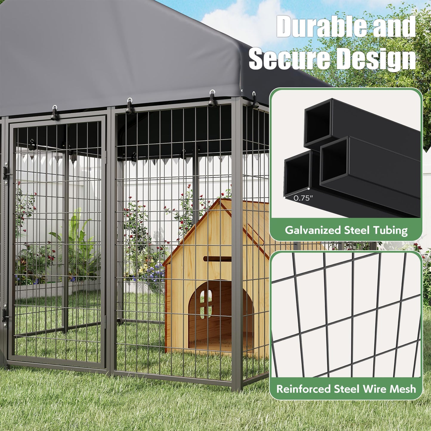 YODOLLA 6x6 Heavy Duty Outdoor Dog Kennel