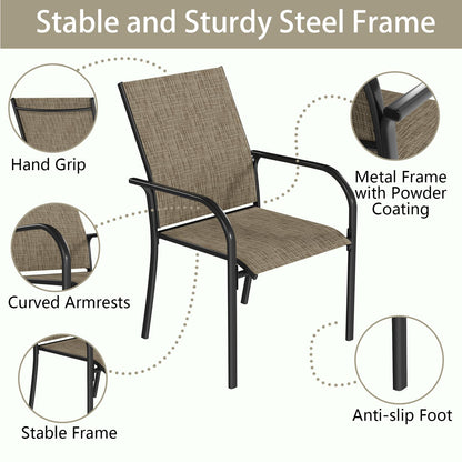 YODOLLA Patio Dining Chairs Set for 4, Stackable Textilene Patio Chairs