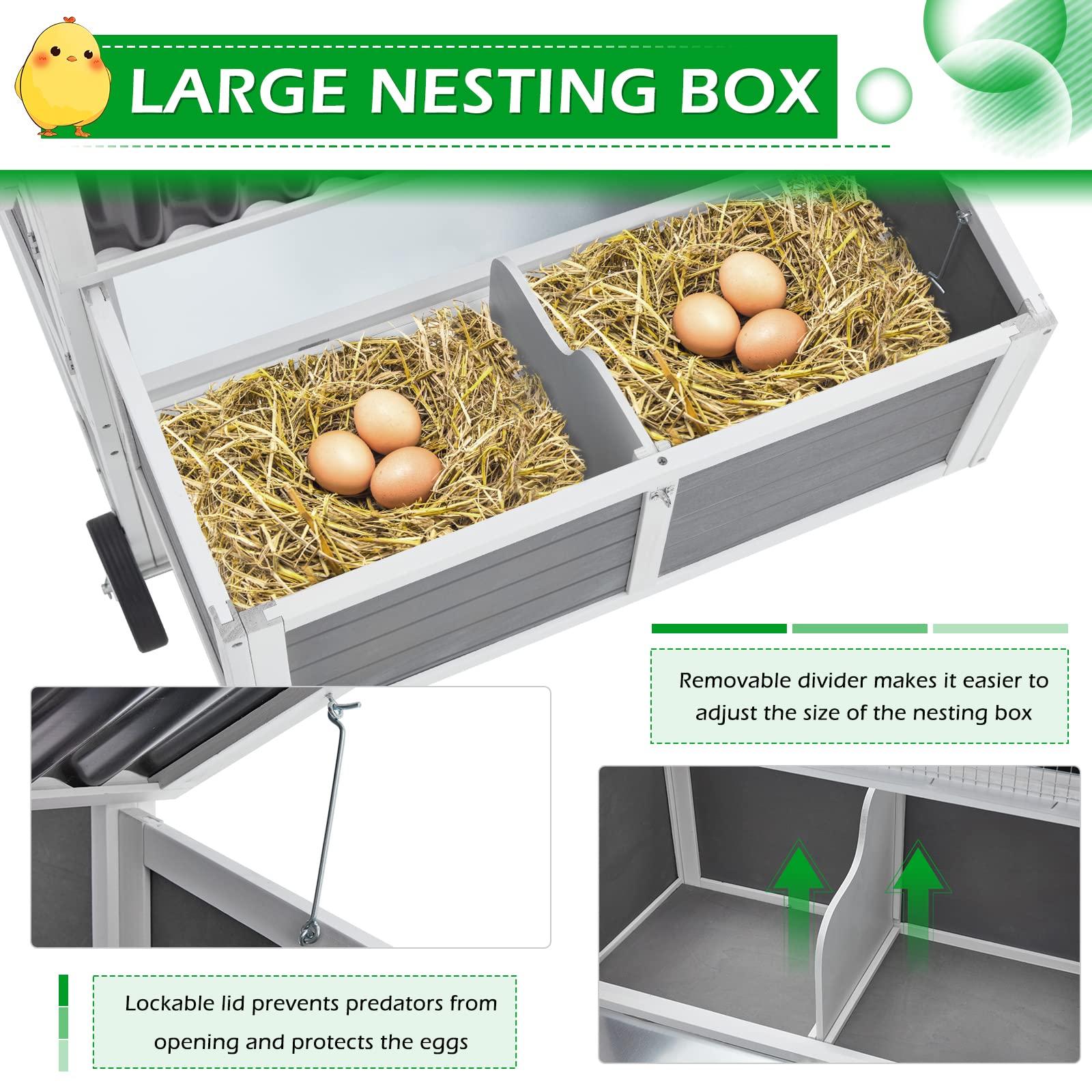 YODOLLA chicken coop with nesting boxes