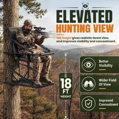 YODOLLA Ladder/Hang-on Tree Stand, Heavy-Duty Portable Steel Hunting Tree Stand