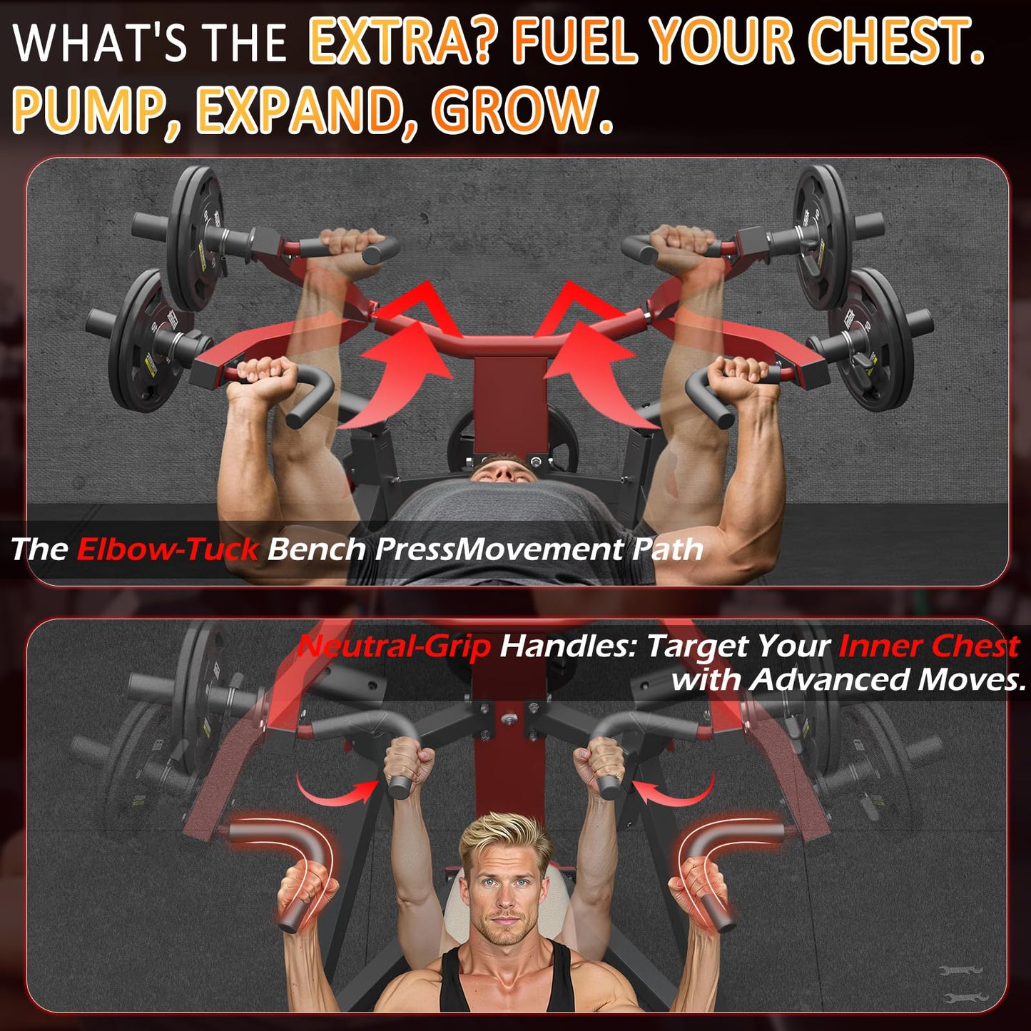 YODOLLA 3-in-1 Adjustable Weight Bench Chest Press Workout Machine