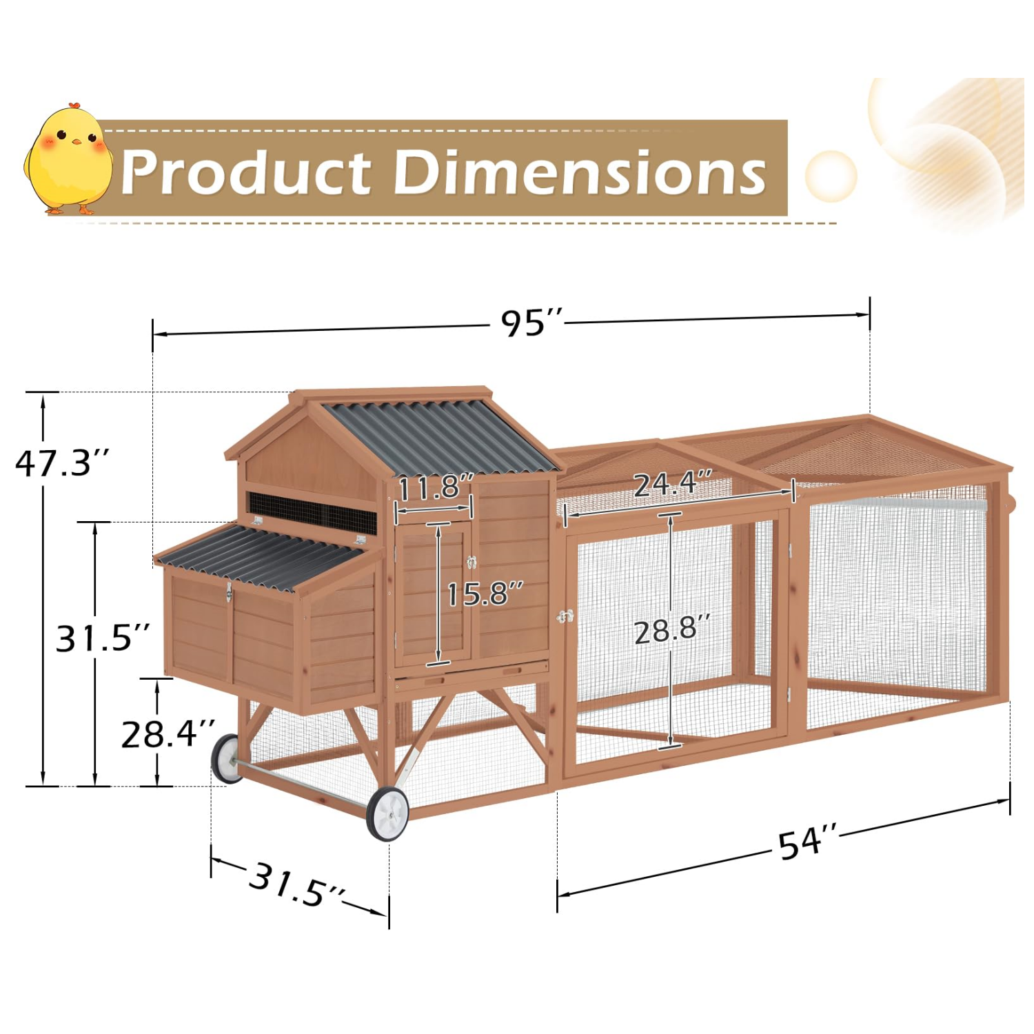 YODOLLA chicken coop size