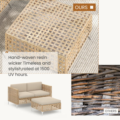 YODOLLA Outdoor Wicker Patio Furniture Sofa, 3 Seats Sofa