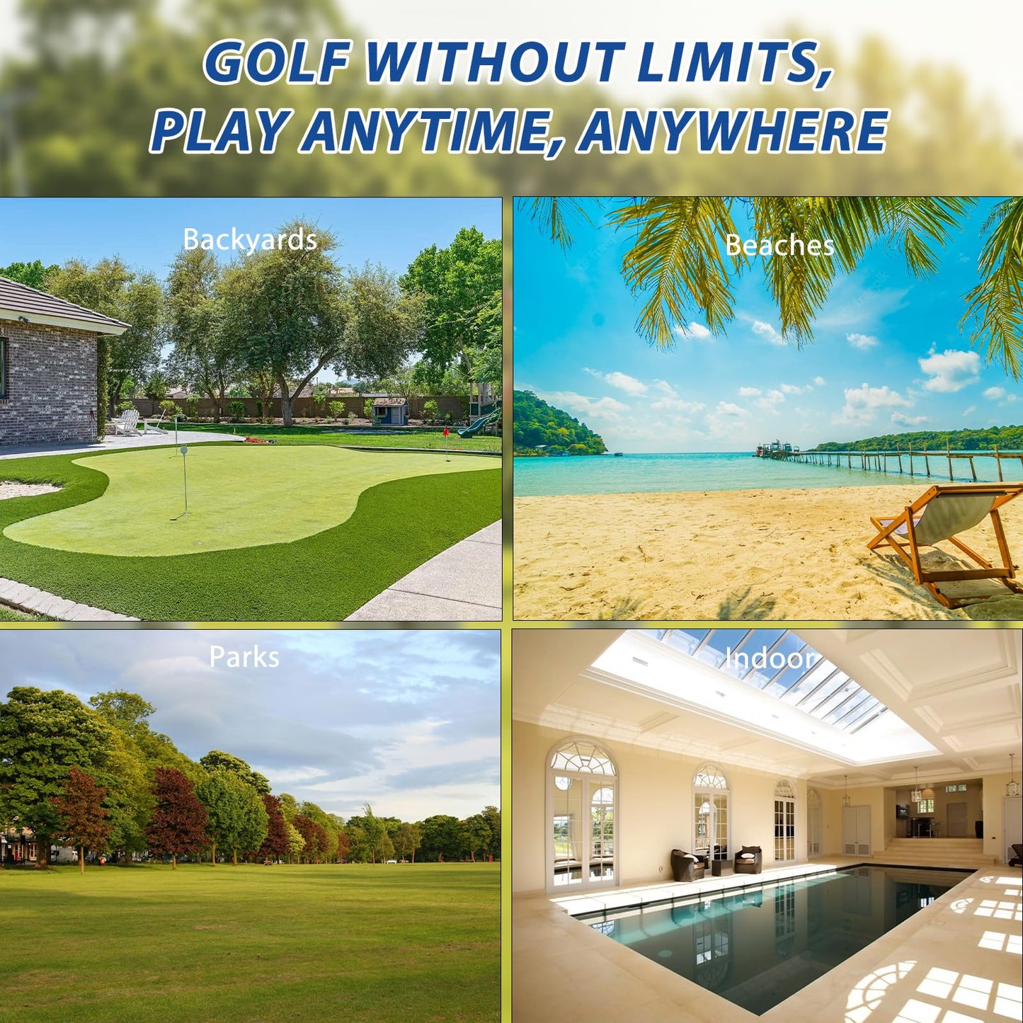 YODOLLA Bucket Yard Golf Game with Clubs 9 Hole Set Portable Low Tide Golf Game