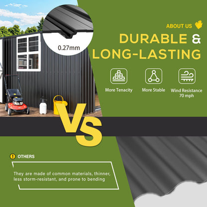 YODOLLA 16' x 12' Outdoor Storage Shed, Large Metal Sheds & Outdoor Storage