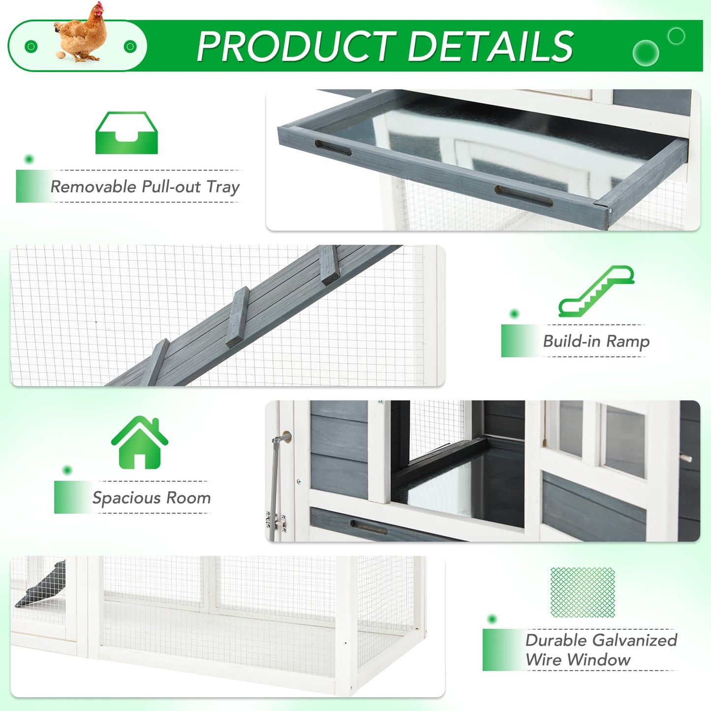 YODOLLA large chicken coop with ventilation