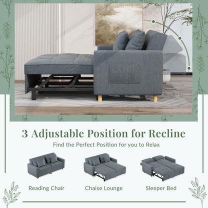 YODOLLA Comfortable 3-1 Convertible Sofa Bed, Dark Gray