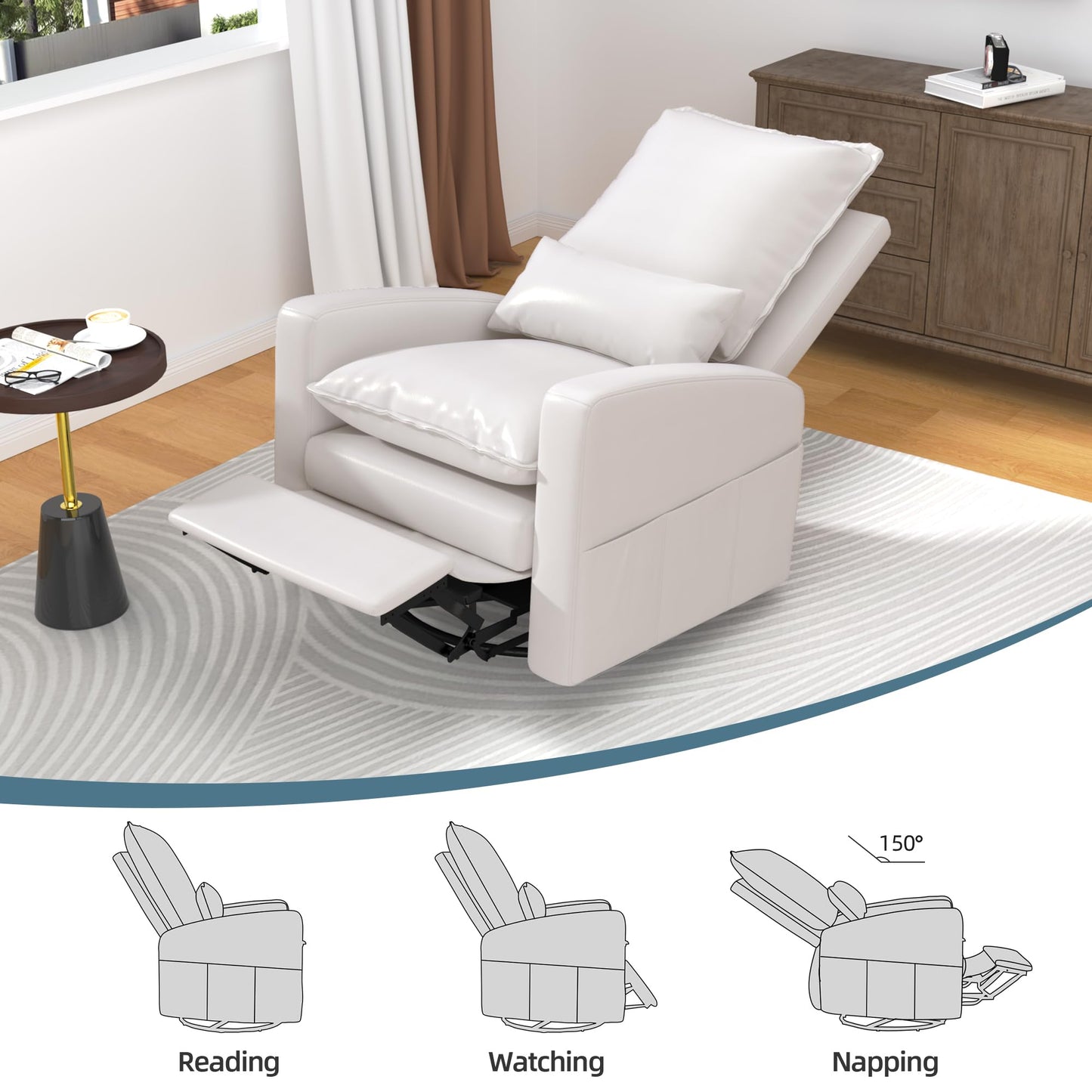 YODOLLA Power Recliner Chair Modern Electric Reclining Sofa Chair