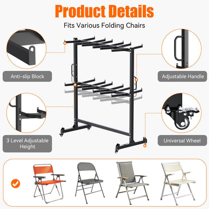 YODOLLA Folding Chair Rack 1080LBS Chair Cart
