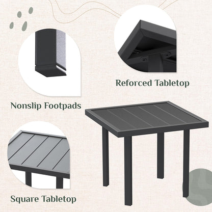 YODOLLA Square Outdoor Side Table Pool End Table, Metal  Easy Maintenance  (2pcs)
