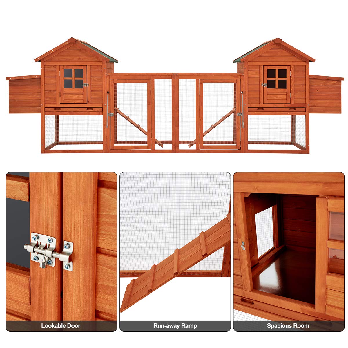 YODOLLA extra large chicken coop with doors.