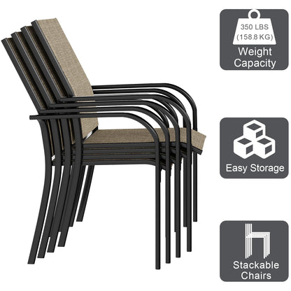 YODOLLA Patio Dining Chairs Set for 4, Stackable Textilene Patio Chairs