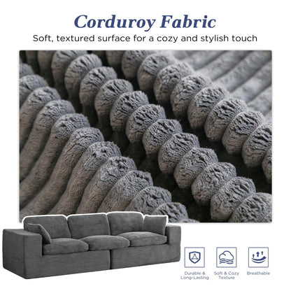 YODOLLA 110" Oversized Sofa Cloud Boneless Couch