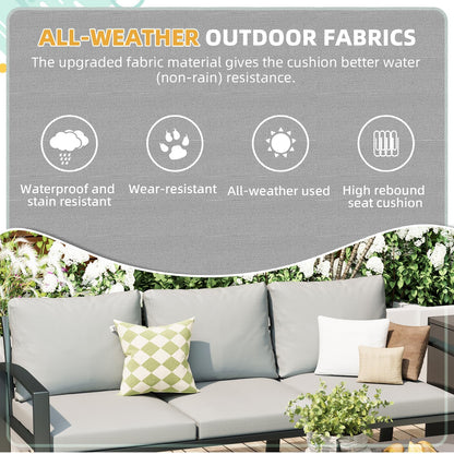 YODOLLA 6 Pieces Metal Patio Furniture Set, Light Gray