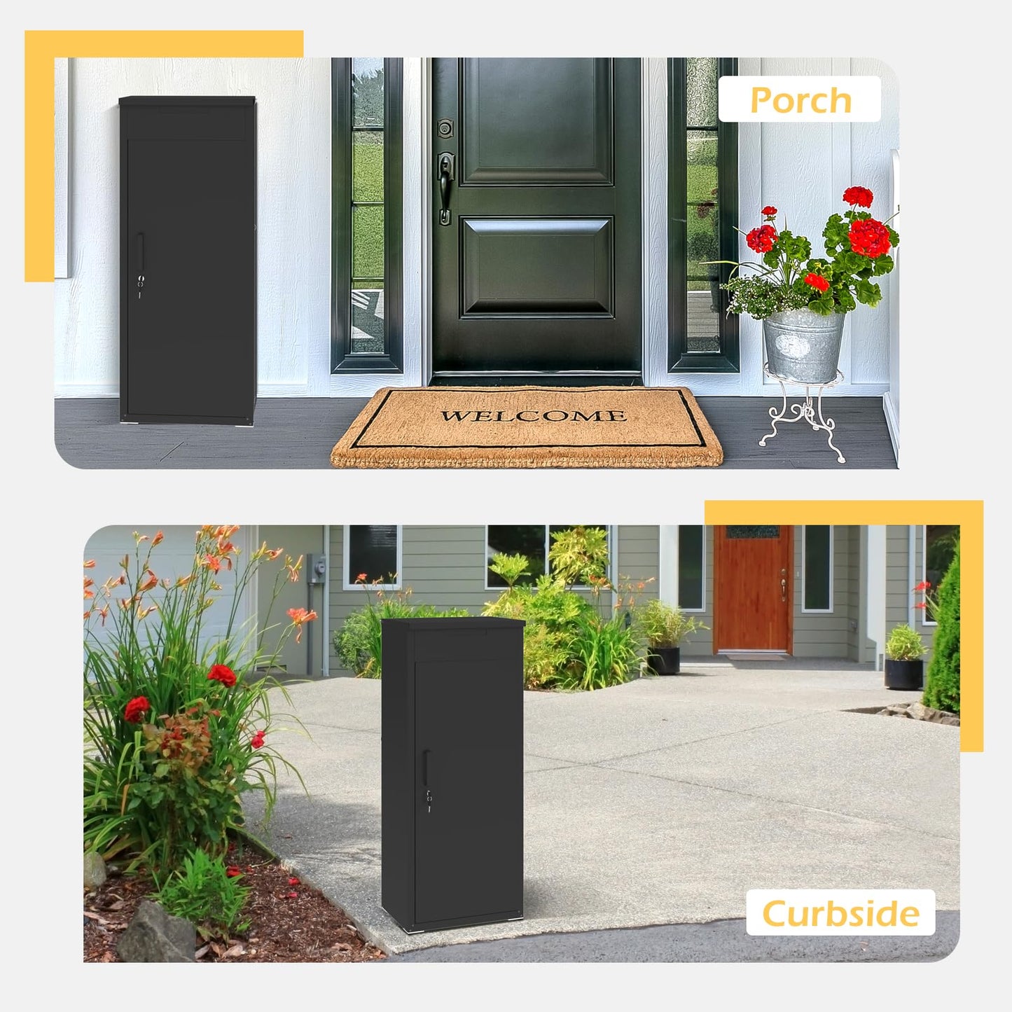 YODOLLA Package Delivery Box for Outside, Black (47.2"x17.7"x19.7")