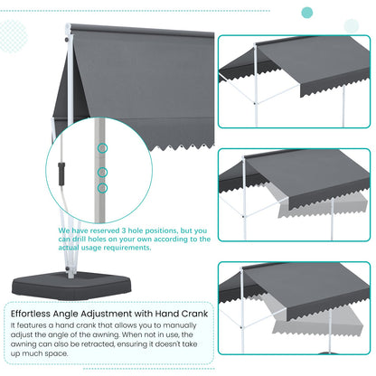 YODOLLA 13'x10' Dual Side Awnings Free Standing Retractable Awning with Weighted Base