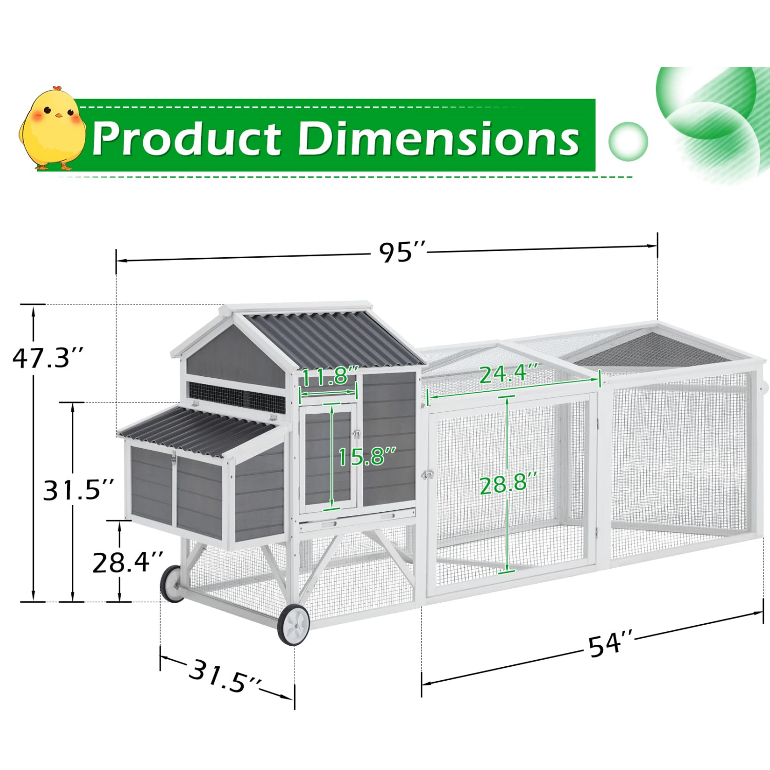 YODOLLA movable chicken coop 