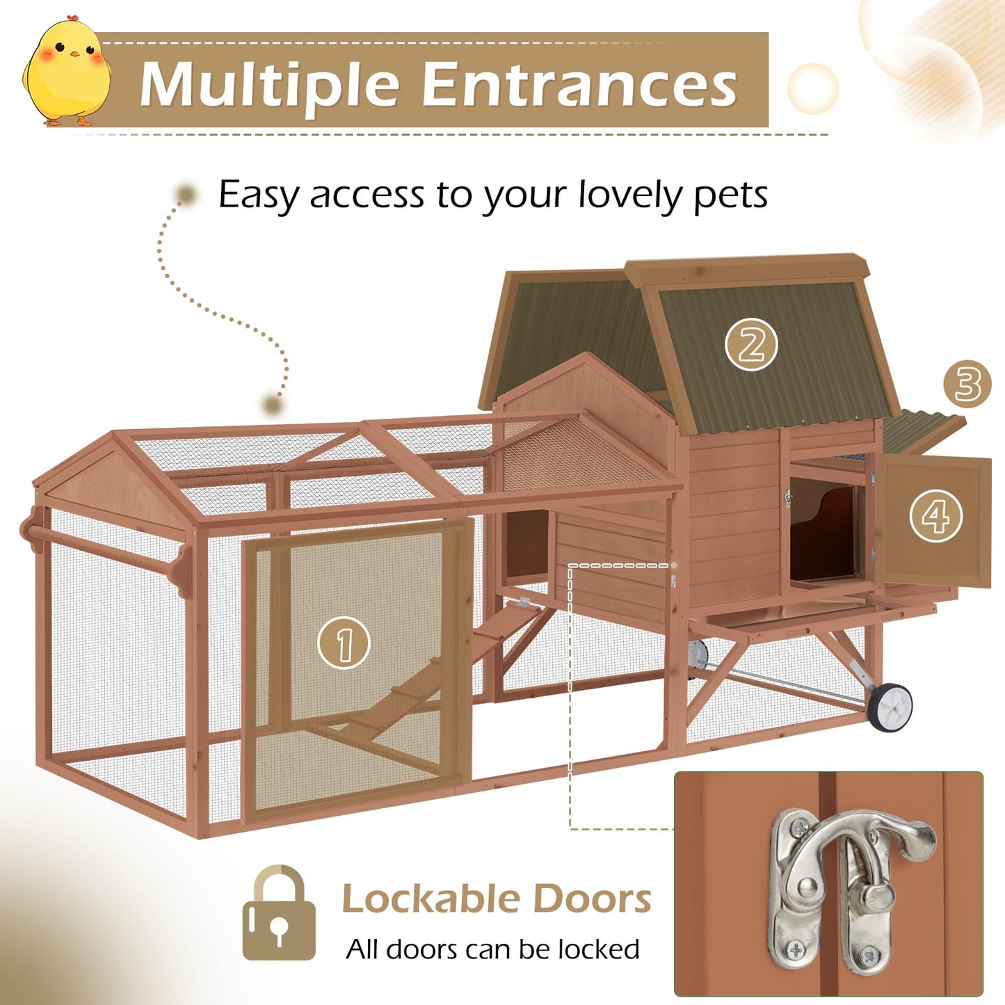 YODOLLA large chicken coop with run