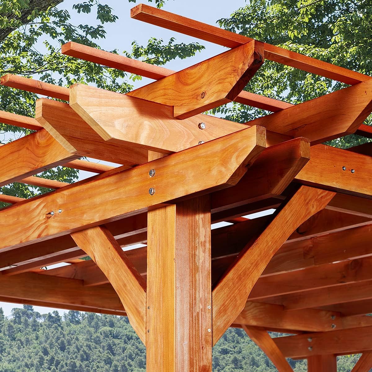 YODOLLA Outdoor Cedar Wood Pergola