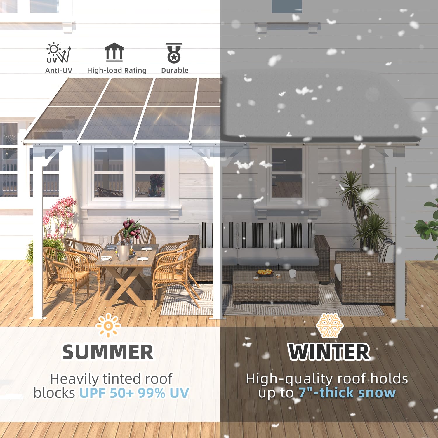 YODOLLA 10x14 White Patio Gazebo