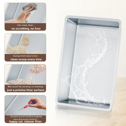 YODOLLA Extra Large Enclosed Stainless Steel Cat Litter Box Enclosure with Lid