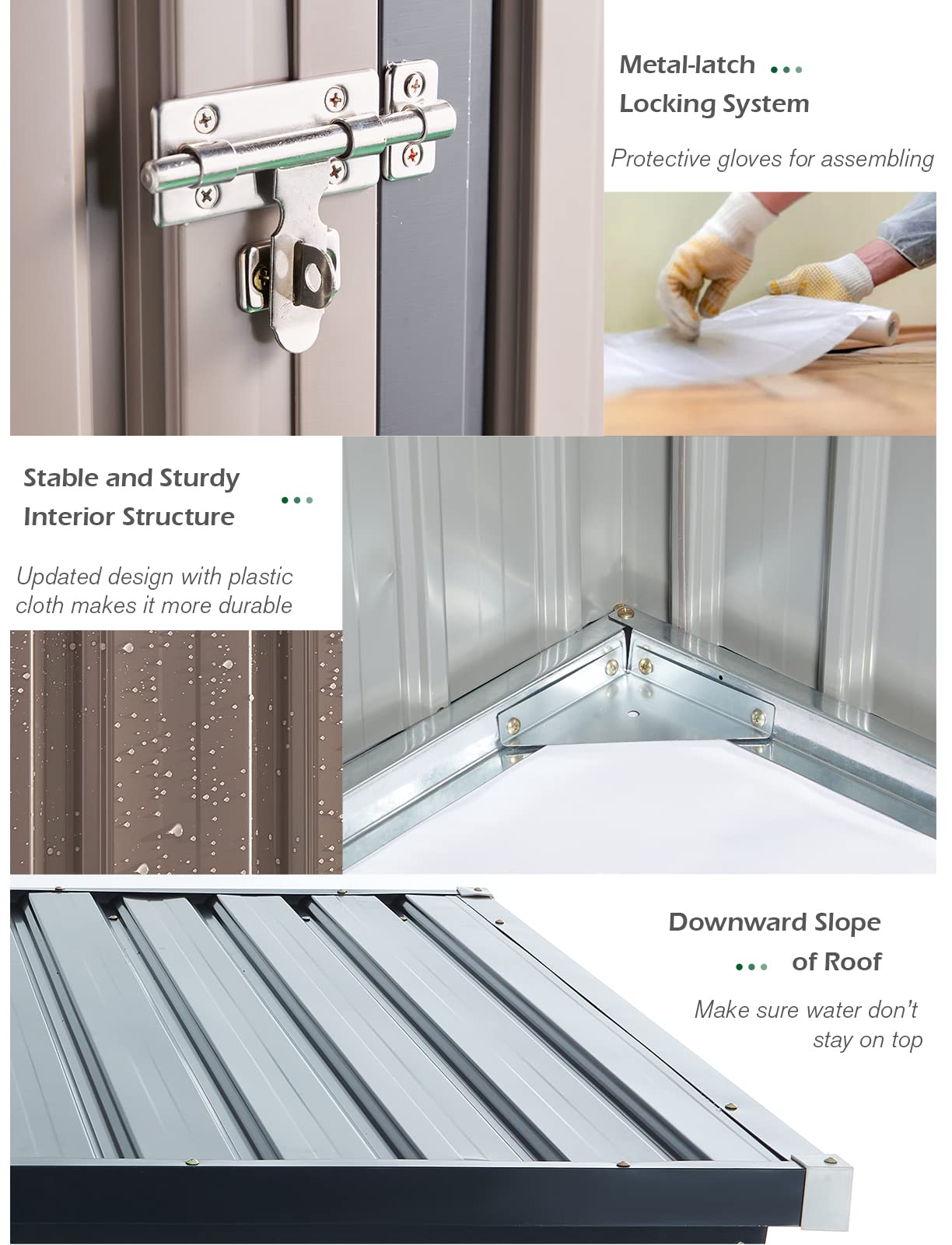 YODOLLA 5'x3' Outdoor Storage Shed, Gray