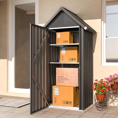 YODOLLA Vertical Outdoor Storage Cabinet with 2 Removeable Shelves