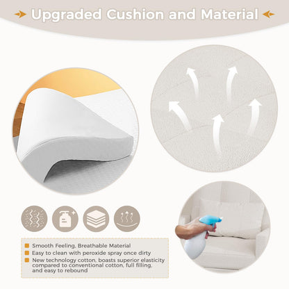 YODOLLA 3 in 1 Chair Bed Sleeper for Adults, Teddy White