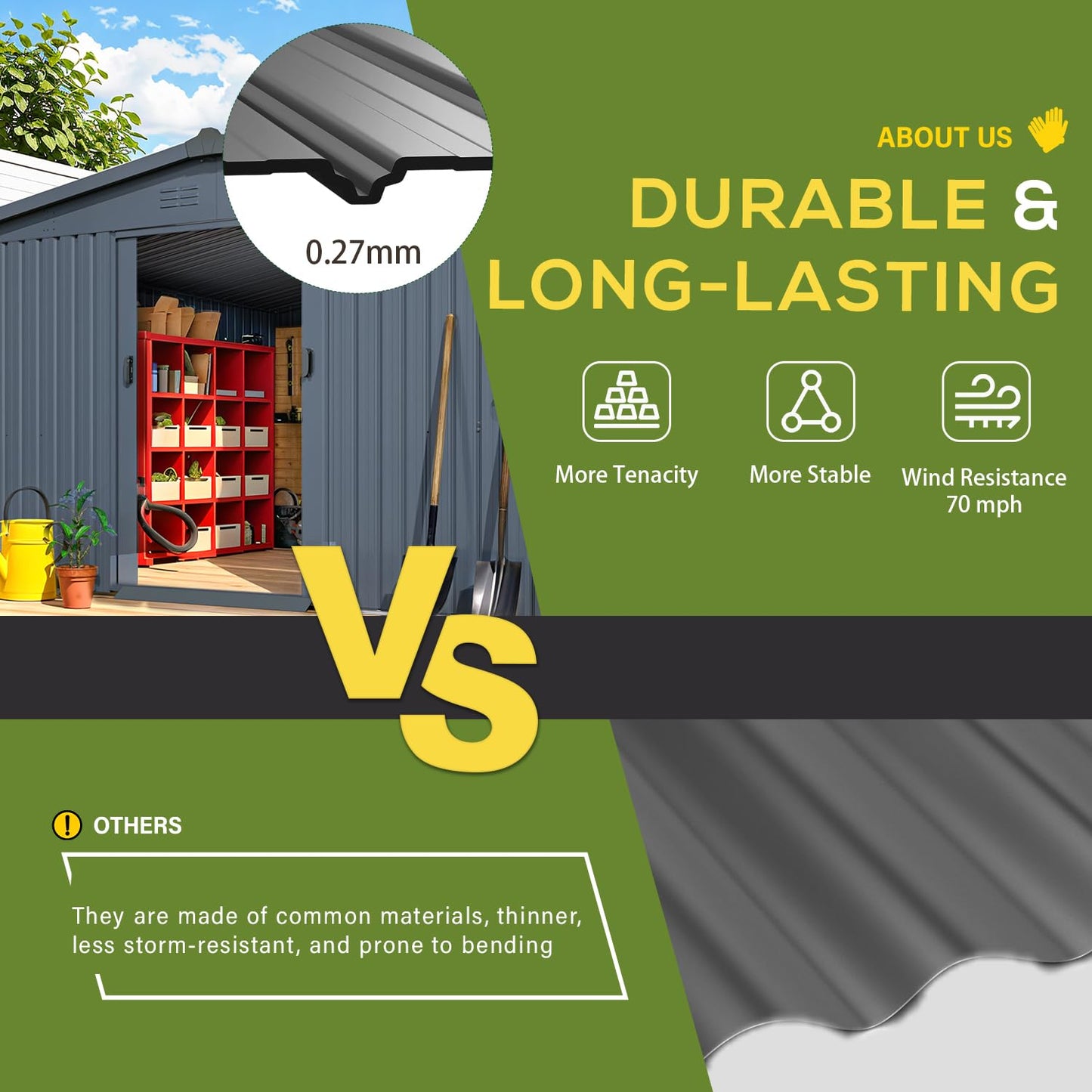 YODOLLA 12' x 14' Outdoor Storage Shed with Sliding Door