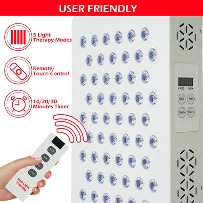 YODOLLA Red Light Therapy, 180 LEDs, 5 Wavelengths Red 660nm & Near Infrared 850nm Light Therapy Panel