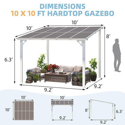 YODOLLA White 10x10 Pergola Gazebo