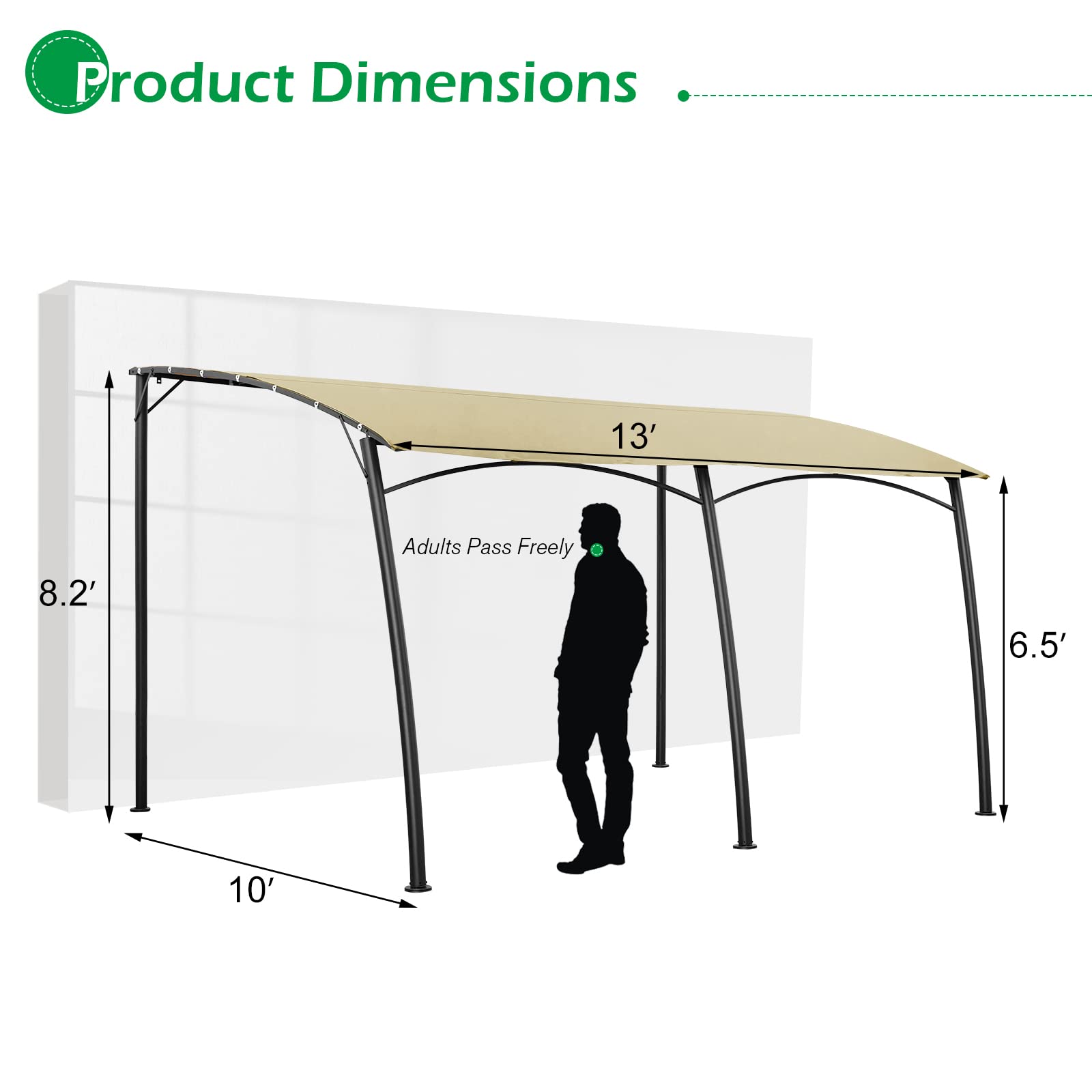 YODOLLA 13x10 Pergola Canopy for Patio