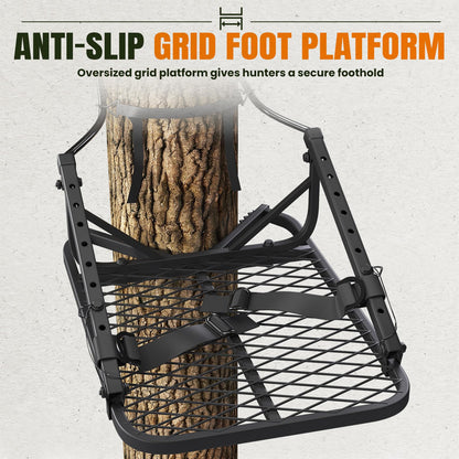 YODOLLA Ladder/Hang-on Tree Stand, Heavy-Duty Portable Steel Hunting Tree Stand