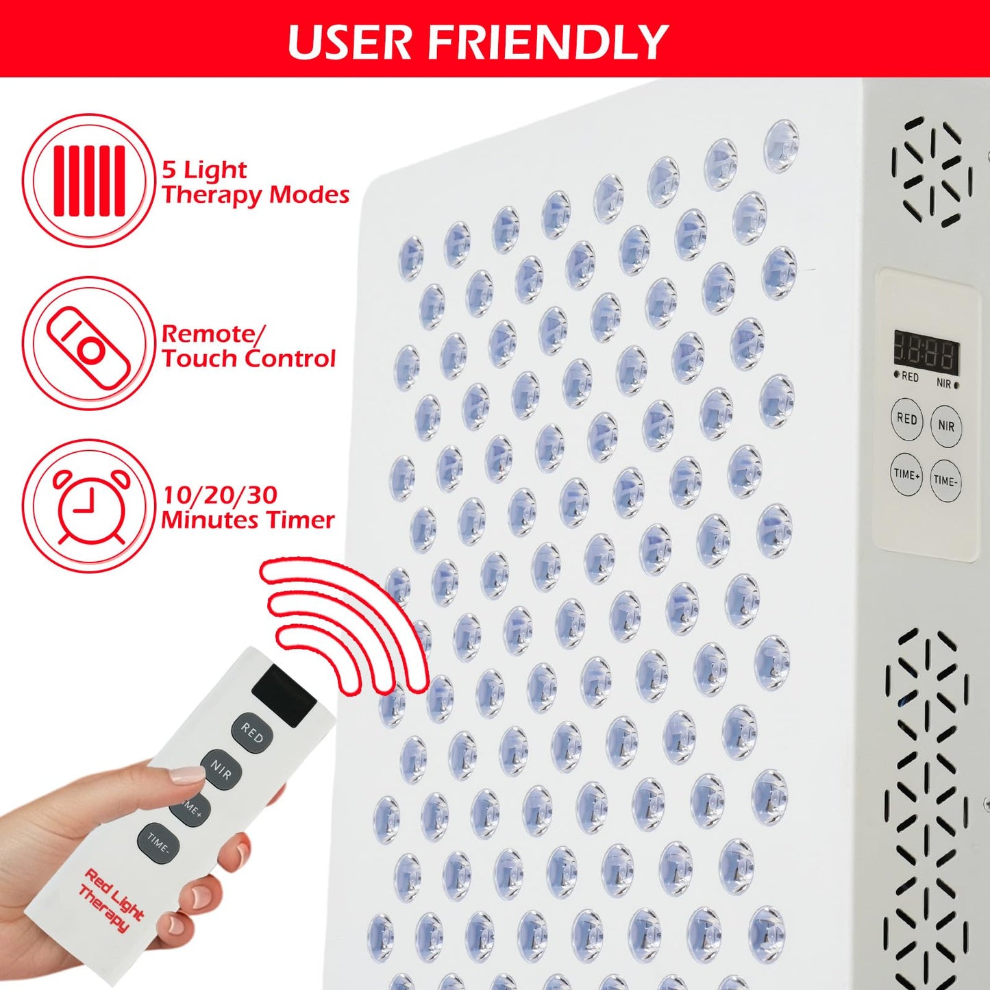 YODOLLA Red Light Therapy, 308 LEDs, 5 Wavelengths Red 660nm & Near Infrared 850nm Light Therapy Panel