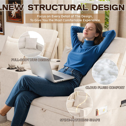 YODOLLA 75" Sleeper Chair, 3 in 1 Convertible Sleeper Sofa Bed