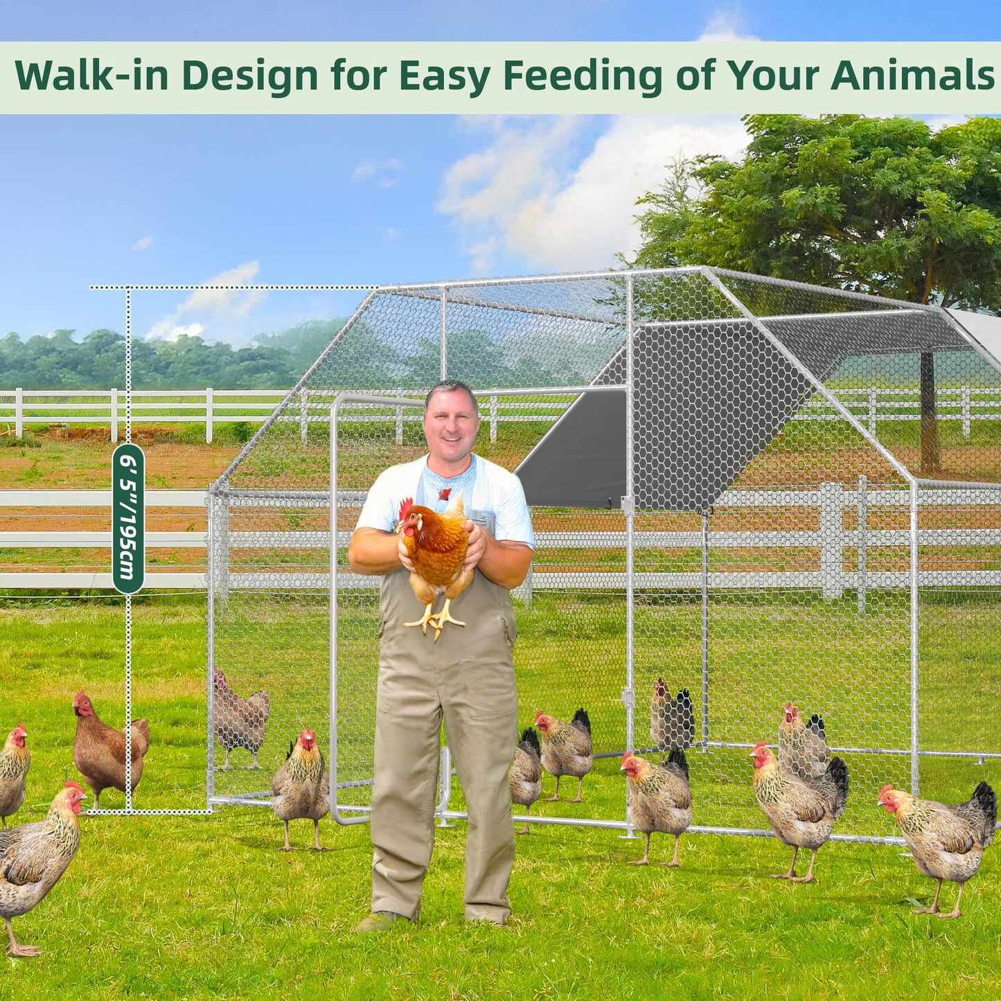 YODOLLA durable metal chicken coop