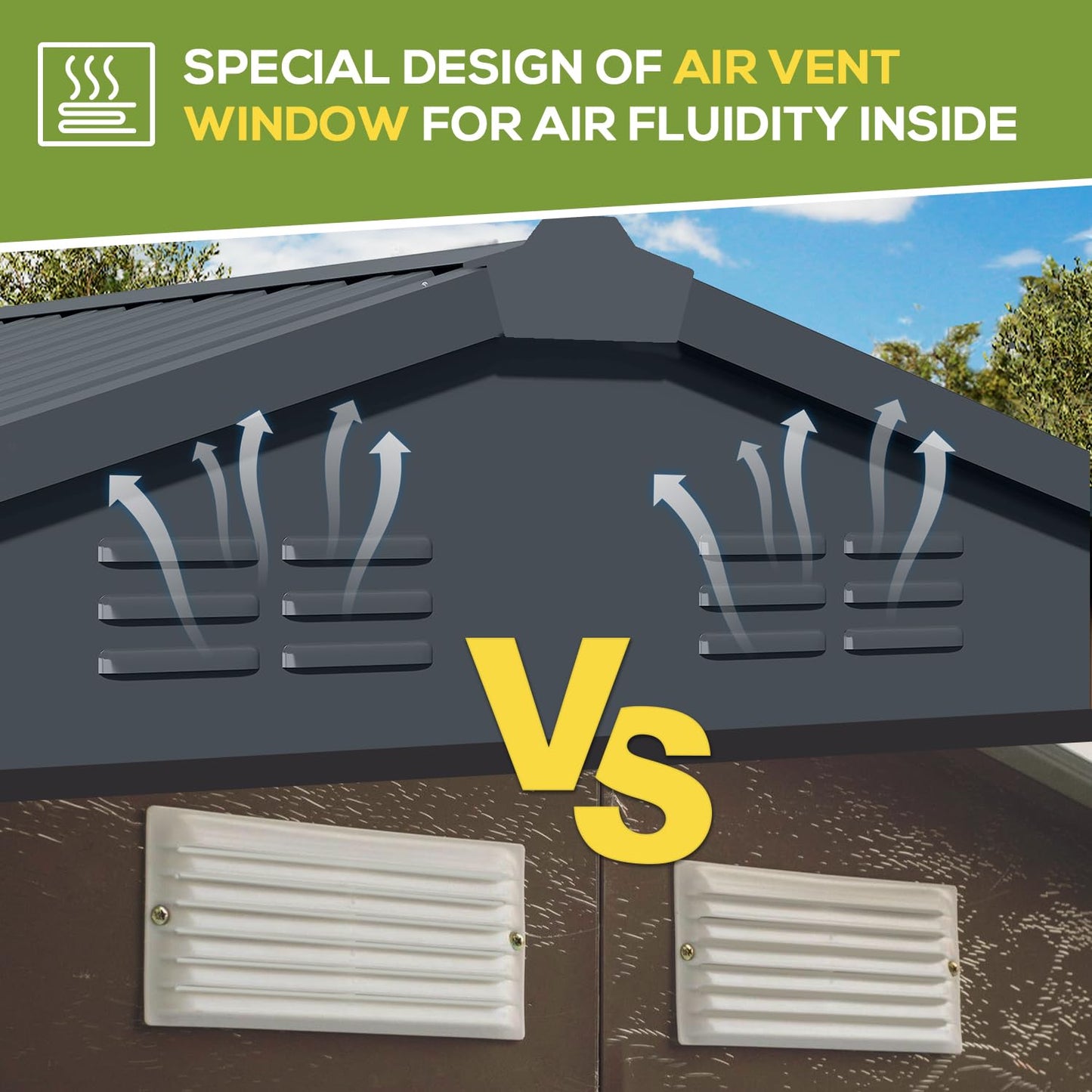 YODOLLA 12' x 14' Outdoor Storage Shed with Sliding Door