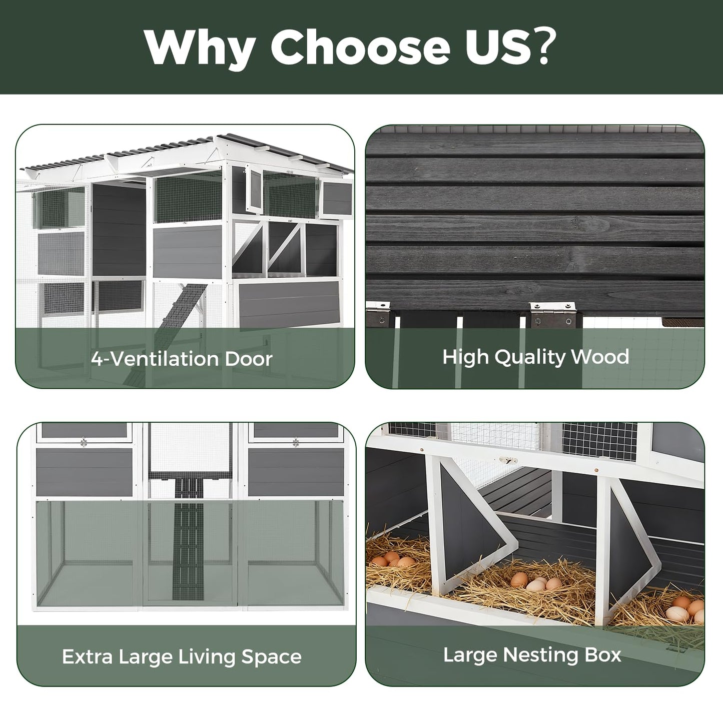 YODOLLA 83'' Extra Large Chicken Coop Wood Chicken House