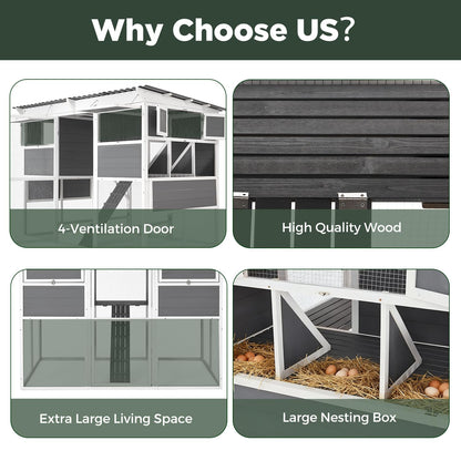 YODOLLA 83'' Extra Large Chicken Coop Wood Chicken House