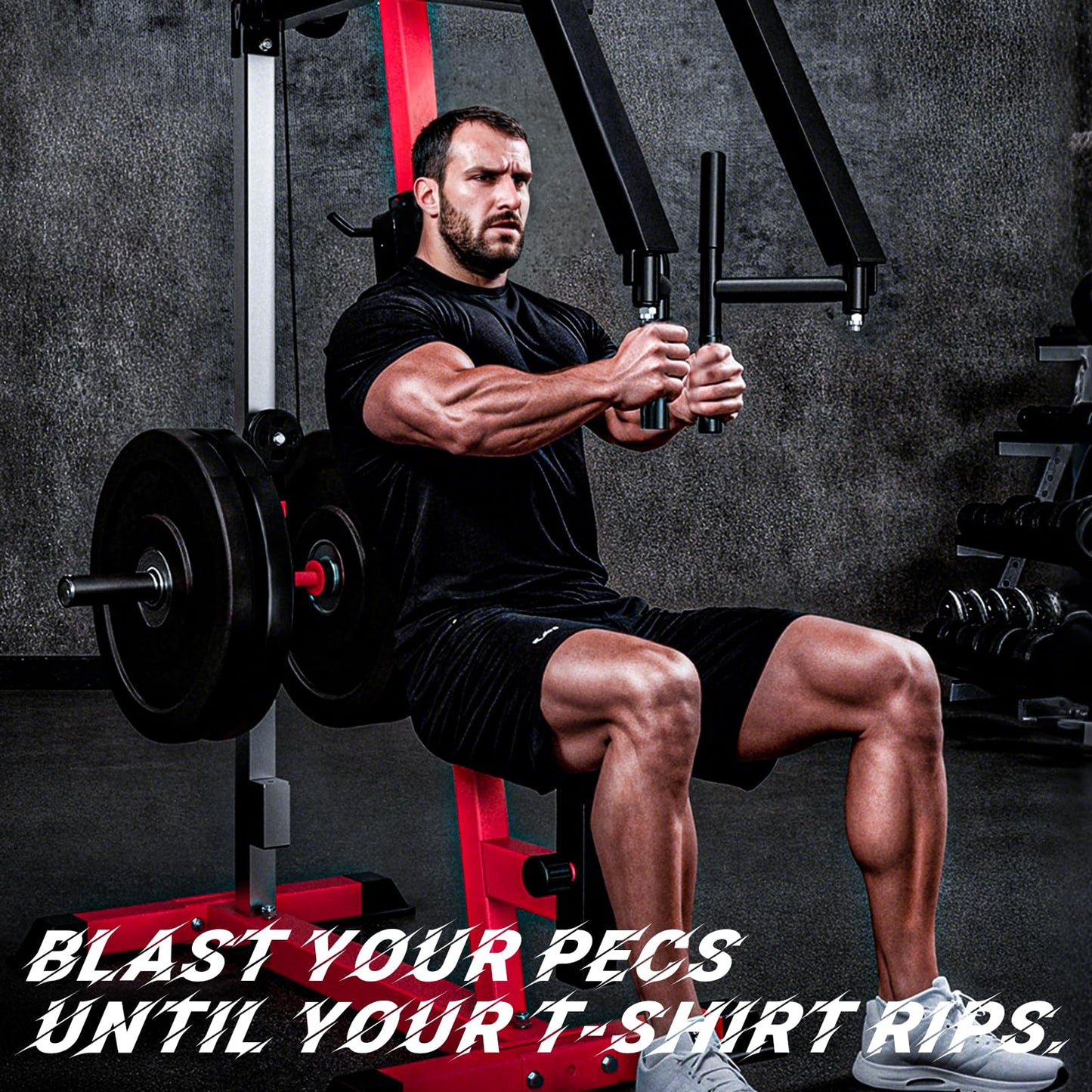 YODOLLA Chest Fly Machine PEC Deck Fly and Reverse Delt Machine 450lbs Adjustable Upper Body Workout Equipment