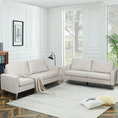 YODOLLA 79 Inch Sofa Couch for Living Room, Cream White